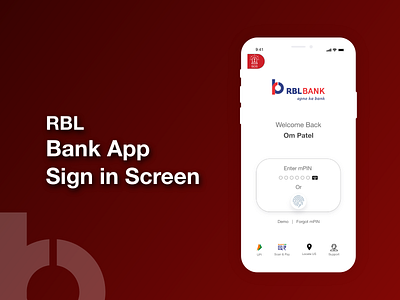 RBL Bank App Sign in Screen bank bank app finance sign in