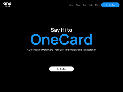 OneCard Landing Page