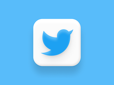 3D Twitter icon by Om Patel on Dribbble