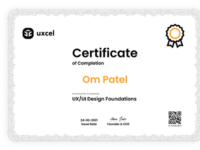 Uxcel Course Certificate Concept