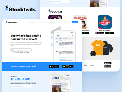 StockTwits's Landing Page Redesign design finance investing social trading stock stockmarket stocktwits trading uiux uxdesign