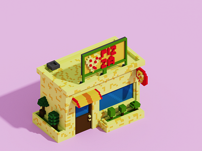 Pizza shop voxel art