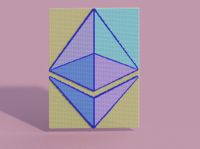 Ethereum Logo branding design illustration minimal voxelart