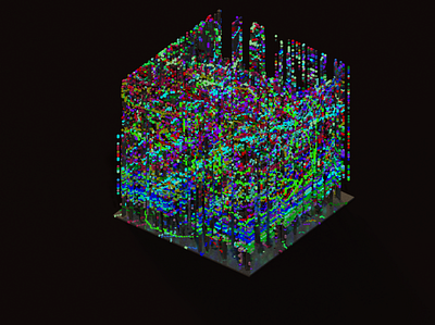 Color Chaos Cube design voxel voxelart