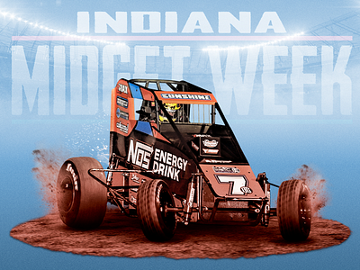 USAC Indiana Midget Week dirt track floracing graphic design lighting marketing midget car racing