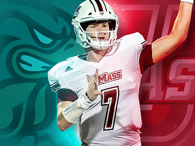 Coastal Carolina vs Umass college football lighting logos matchup quarterback