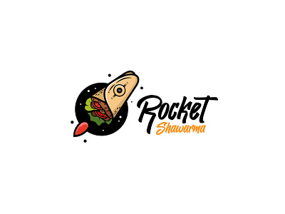 Rocket Shawarma brand delivery design food logo logotype rocket sells shawarma