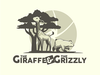 The Giraffe And The Grizzly ai bear blog brand branding design flat flatdesign giraffe graphic design grizzly icon illustration logo monochromatic typography ui vector website wildlife