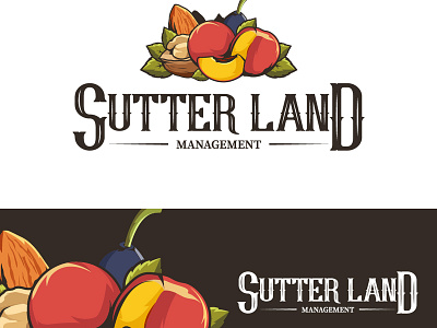 Sutter Land Management ai brand branding design farm flat fruits graphic design illustration logo tree vector vector art