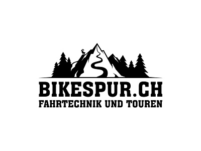 Bikespur.ch bike brand design graphic design illustration logo mountain natura teach vector