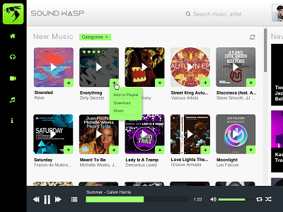 Music Web App - Sound Wasp app design edm music sound sound wasp ui wasp web