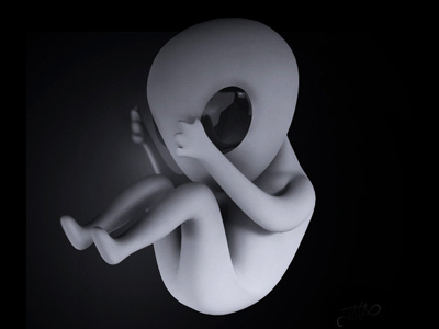 Baby Alien 3d 3d design alien baby design jotatronic music w a wa white aliens whitealiens
