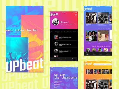 UPbeat app concept app design gradients music quiz trivia uiux