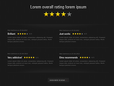 App Store Rating layout rating reviews testimonials