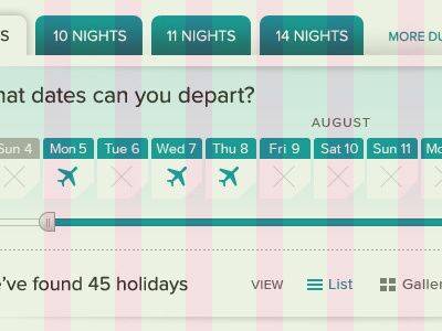 First Choice - adjust departure dates alider dates departure first choice