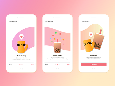 Personal | Kittea Cafe Onboarding Mobile Page app mobile ui ux
