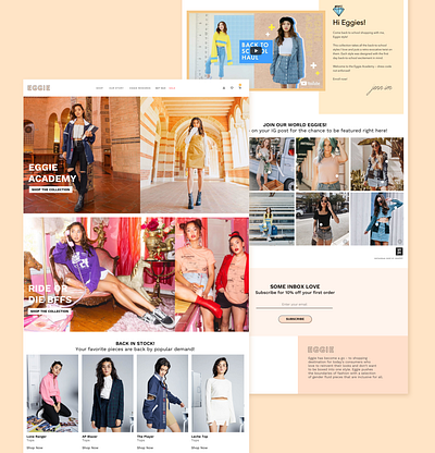 Personal | Jenn Im's Eggie Landing Page branding fashion landing page ui