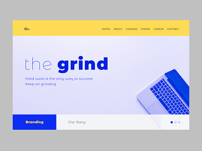 The grind branding design flat typography ui ux web design website