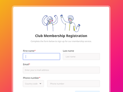 Club Membership Registration