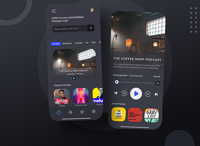 Podcast App app design illustration minimal app mobile mobile ui music music app podcast podcasts search ui ui ux