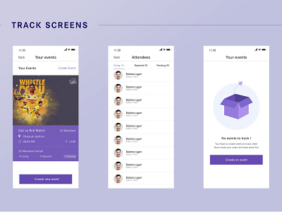 Tracking Screen for Event App app app screen app screens minimal minimal app mobile screen mobile screens track ui ui ux ui ux design ux wireframe