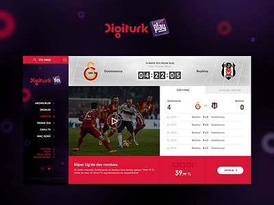 Digiturk Play Web Site background design digiturk football ping play purple scoreboard site web
