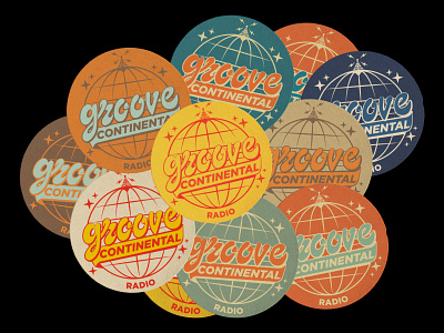 Groove Continental Radio Stickers graphic design hand lettering logo typography
