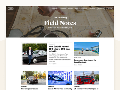 The Turo Blog: Field Notes - Redesign ui ux web design web development