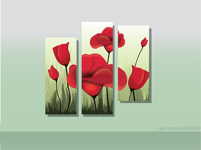 Flower art canvas design flower illustrator vector vector art wall