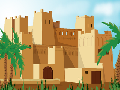 Vector Moroccan Kasba design