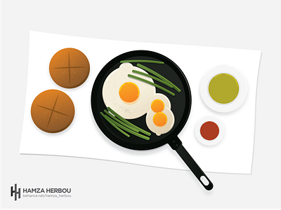 A clean breakfast bread breakfast design eat eggs food illustrator cc meal morning vector