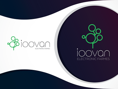 ioovan logo design clean design electronic farmes green logo nature power tree