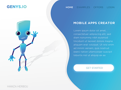 Genys.io website UI apps blue conception cyan design ui ux design ux ui vector websites wireframe