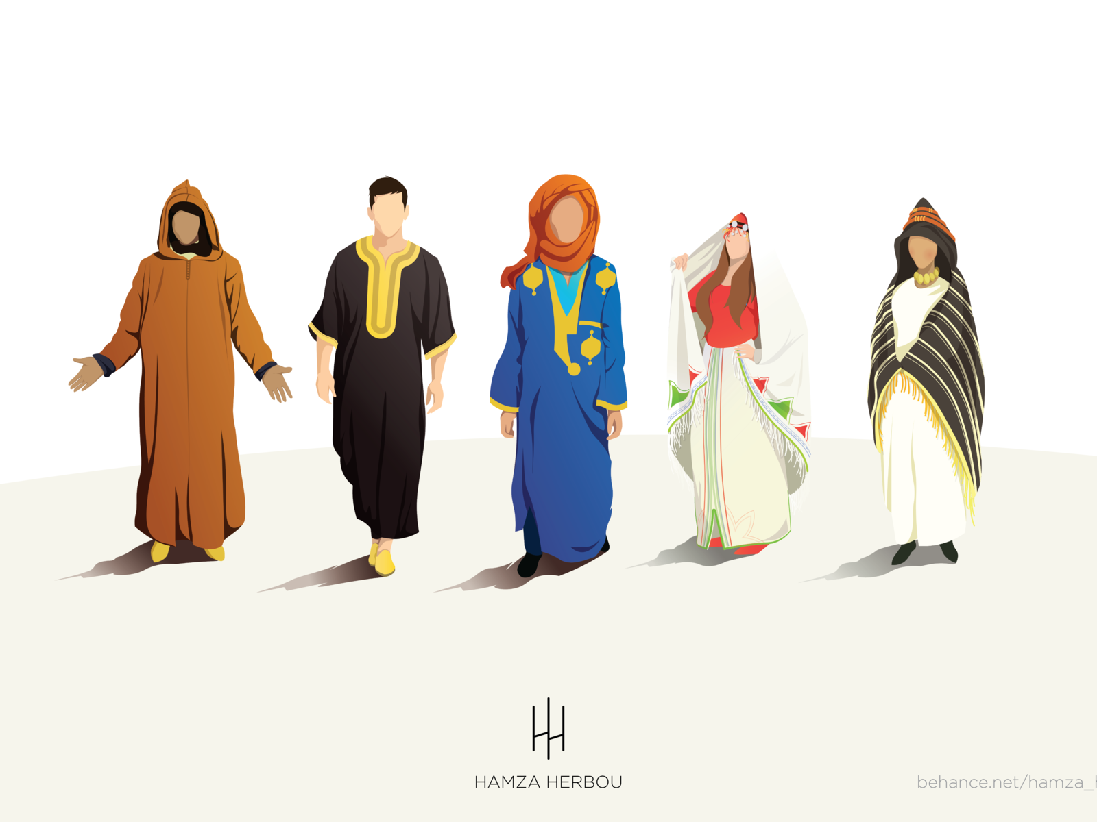 MOROCCAN CLOTH, VECTOR CHARACTERS by hamza herbou on Dribbble