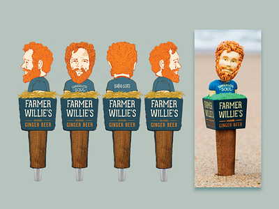 Farmer Willie's Ginger Beer Bobblehead Tap Handle
