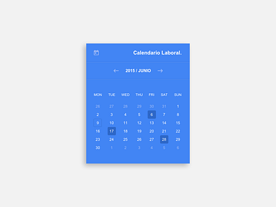 Calendar Material Design blue calendar clean material material design numbers shadow ui