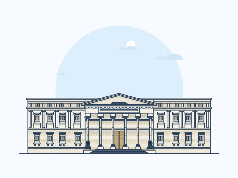 congreso de los diputados column congress vector sketch simple madrid illustration flat classic city building architecture