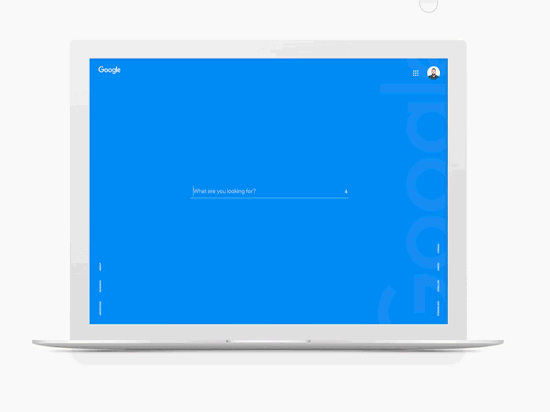 Side Menu animation concept design google interface minimal modern principle search simple ui ux