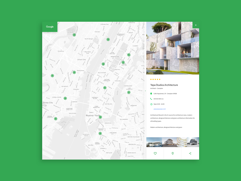 Google Maps modern simple minimal interface ux ui design concept search maps google