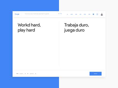 Google Translate blue clean concept design google interface minimal simple translate ui ux white
