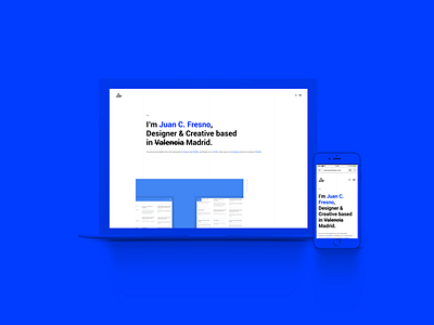 Portfolio blue interface juancfresno minimal portfolio responsive simple ui ux