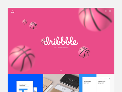 Shots Page bal dribbble grid interface layout pink portfolio responsive shots ui ux