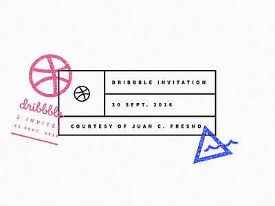 2 Dribbble Invites 2 invites dribbble giveaway invitation invite invites line stamp vector