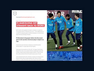 Notice barcelona blog fcbarcelona football interface layout notice screen sports ui ux web design