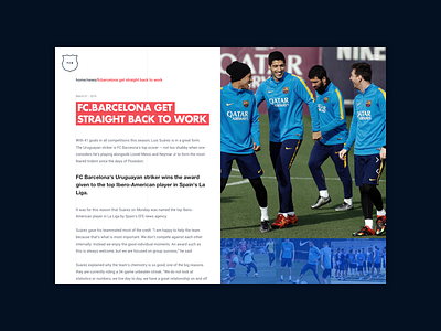 Notice barcelona blog fcbarcelona football interface layout notice screen sports ui ux web design