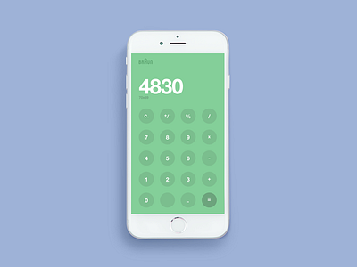 Daily UI Challenge #004 - Calculator app calculator clean dailyui green interface minimal mobile numbers ui user interface ux