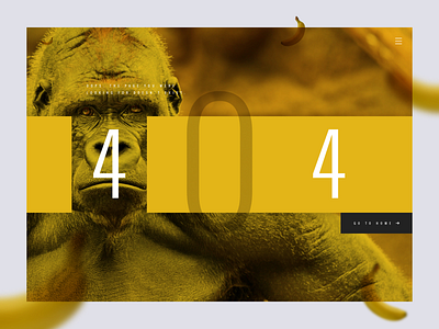 Daily UI Challenge #008 - 404 page 404 404page banana dailyui error gorilla interface landing monkey ui ux webdesign
