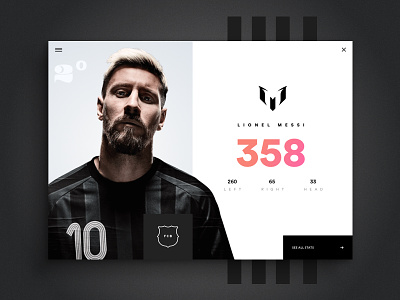 Daily UI Challenge #019 - Leaderboard 19 card daily ui football leaderboard messi modern statistics stats