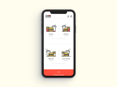 Push for Burger app burger clean delivery eat food illustration mobile simple ui