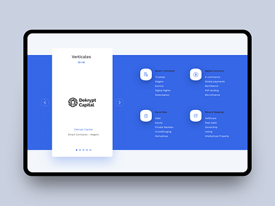 Verticals Module blue clean community ico interface module simple ui ux verticals web